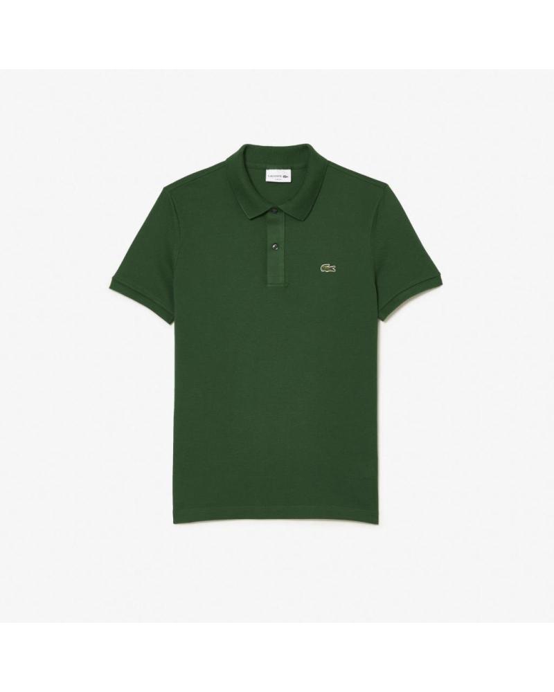 POLO LACOSTE MODÈLE L1212 À MANCHES COURTES COL CÔTELÉ VERT GREEN