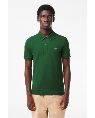 POLO LACOSTE MODÈLE L1212 À MANCHES COURTES COL CÔTELÉ VERT GREEN