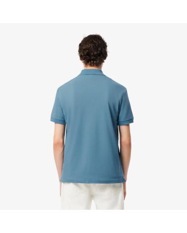 POLO LACOSTE L1212 À MANCHES COURTES COL CÔTELÉ, BLEU LMNE