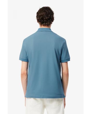 POLO LACOSTE L1212 À MANCHES COURTES COL CÔTELÉ, BLEU LMNE