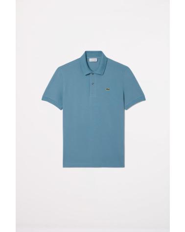 POLO LACOSTE L1212 À MANCHES COURTES COL CÔTELÉ, BLEU LMNE