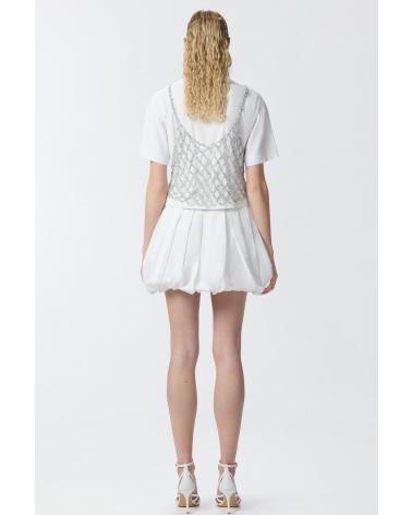 PINKO FALDA CADRIC DE POPELÍN BLANCO Z04 Z04