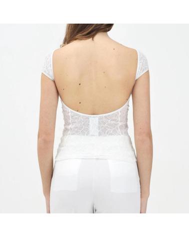 PINKO TOP CODY DE ENCAJE BLANCO Z14 Z14