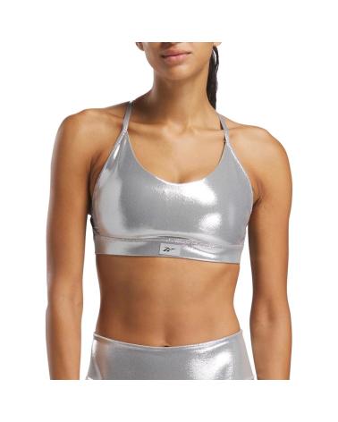 REEBOK LUX STRAPPY BRA SPORT-BH CHROMSILBER CHROME