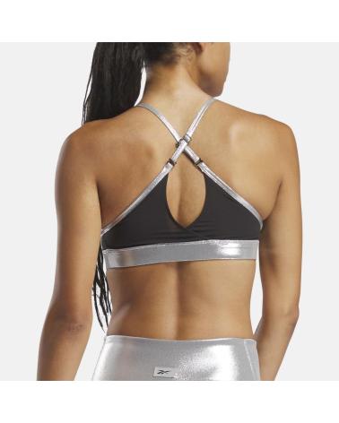 REEBOK LUX STRAPPY BRA SPORT-BH CHROMSILBER CHROME