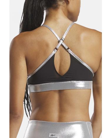 REEBOK LUX STRAPPY BRA SPORT-BH CHROMSILBER CHROME