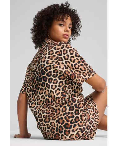 CAMICIA PUMA LEO LUXE RELAXED AOP CON STAMPA ANIMALIER WHITE