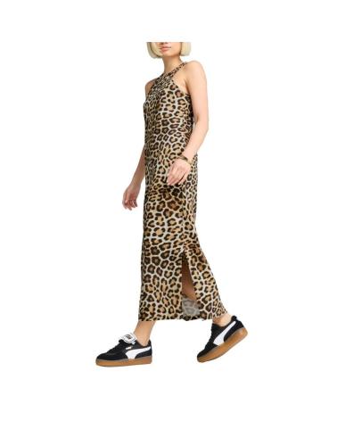 PUMA LEO LUXE SLIM AOP ANIMAL PRINT WHITE DRESS WHITE