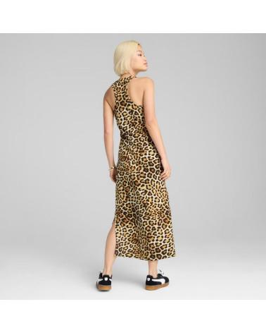 PUMA LEO LUXE SLIM AOP ANIMAL PRINT WHITE DRESS WHITE