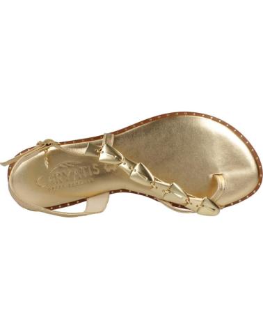 CARYATIS SANDALIAS PLANAS CON TIRAS CRUZADAS Y CIERRE DE HEBILLA GOLD
