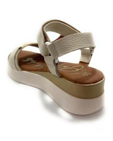 OH MY SANDALS SANDALE CONFORT EN CUIR AVEC COMPENSÉ BLANCO