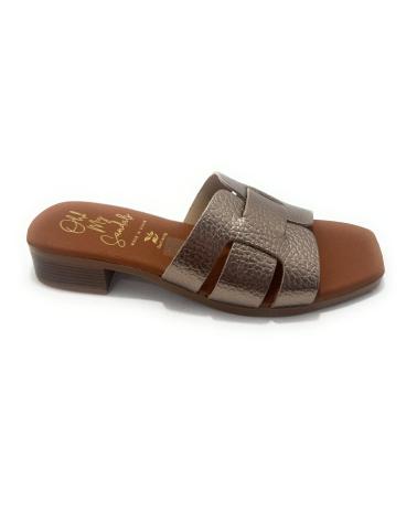OH MY SANDALS ZUECOS TACONPIEL CONFORT AMARILLO
