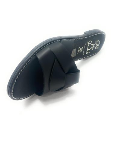 OH MY SANDALS ZUECO PLANO PIEL TIRAS NEGRO