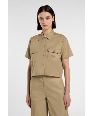 -DICKIES-CAMISAS-MUJER-MODELO-WORK-SHIRT-CROPPED-COLOR-VERDE-KHK1