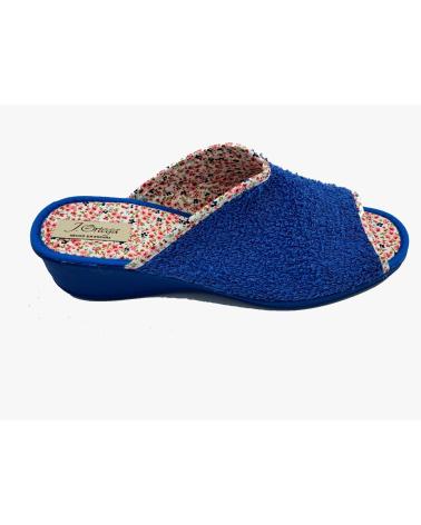 Calzado de casa de Mujer  ZAPATILLA DE RIZO ABIERTA AZUL
