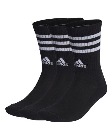 PACK 3 PARES CALCETINES ADIDAS CUSHIONED 3 BANDAS IC1321 NEGROS MULTICOLOR