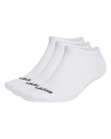 PACK OF 3 PAIRS ADIDAS THIN LINEAR HT3447 ANKLE SOCKS WHITE MULTICOLOR