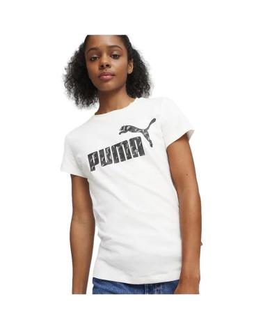 PUMA ESS ANIMAL GRAPHIC TEE 679784-02 - T-SHIRT BLANC 100% COTON BLANCO