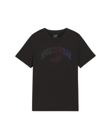 PUMA ESS LOGO LAB 681842-01 KURZARM-T-SHIRT SCHWARZ MIT MEHRFARBIGEM LOGO MULTICOLOR