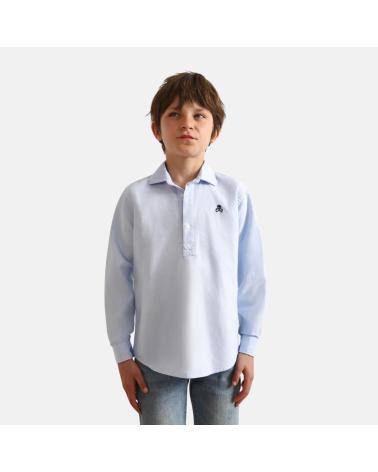 POLO CAMISA OXFORD SCALPERS CON CALAVERA 13378SKYBLUUE - MULTICOLOR MULTICOLOR