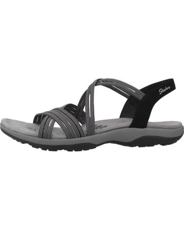 SKECHERS SANDALIAS MUJER MODELO REGGAE SLIM - TURN IT UP COLOR NEGRO BLK