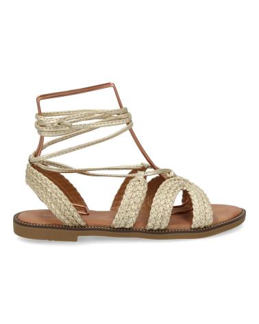 PUNTOSALAO SANDALIAS DORADAS PLANAS COMODAS TIRAS AL TOBILLO PARA MUJER VARIOS COLORES