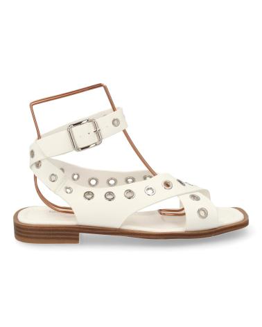 PUNTOSALAO SANDALIAS PLANAS COMODAS OJALES DE METAL PARA MUJER COLOR BL VARIOS COLORES