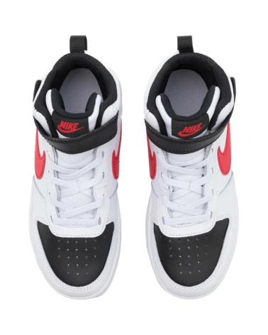 NIKE COURT BOROUGH MID 2 SNEAKER WEISS ROT SCHWARZ BLANCO