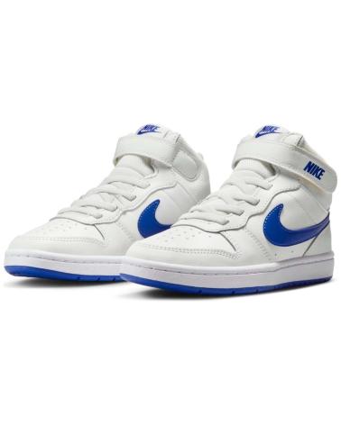 TÊNIS NIKE COURT BOROUGH MID 2 BRANCO E AZUL BLANCO