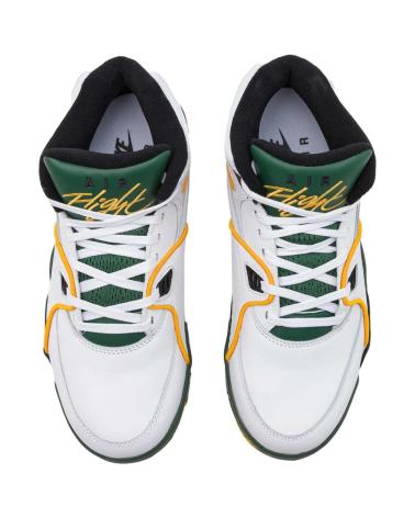 NIKE AIR FLIGHT 89 SUPERSONICS WHITE WITH GREEN AND YELLOW DETAILS BLANCO