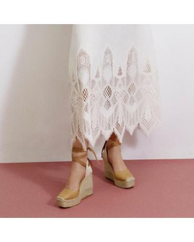 Sandalias de Mujer GAIMO ALPARGATAS PIEL CUERO PHAROS HOJALDRE-PLLA MESTIZO KEOPS-TAMARIZ REM NAT-GAIMO ETIQ NEGRA