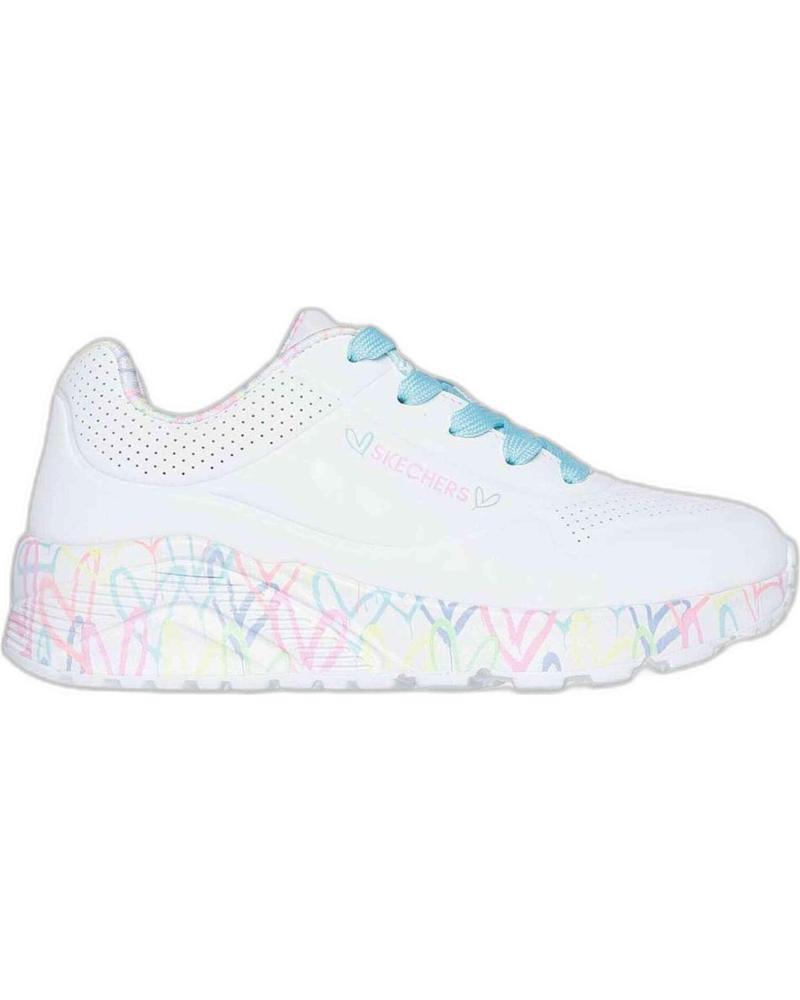 SKECHERS ZAPATILLAS UNO LITE PARA NINOS UNISEX EN COLOR BLANCO