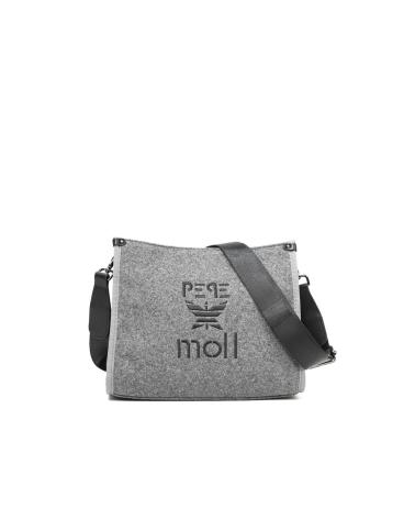 PEPE MOLL UMHÄNGETASCHE GRAU MIT LOGO UND REISSVERSCHLUSS GRIS