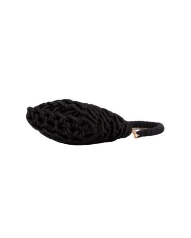 SIMOSASTRE BLACK CROSSBODY BAG WITH BRAIDED TEXTURE NEGRO