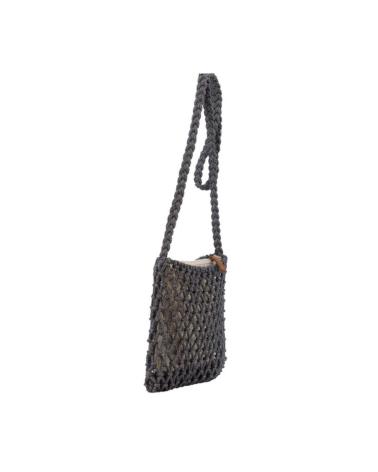 SIMOSASTRE STEEL TONE CROSSBODY BAG WITH BRAIDED TEXTURE ACERO