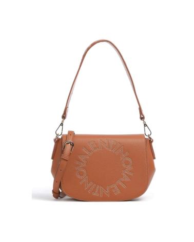 SAC BANDOULIÈRE VALENTINO EN CUIR MARRON CAMEL AVEC RABAT COURBÉ CUERO