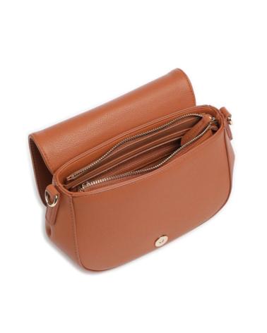 SAC BANDOULIÈRE VALENTINO EN CUIR MARRON CAMEL AVEC RABAT COURBÉ CUERO