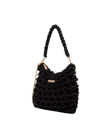 SAC BANDOULIÈRE SIMOSASTRE NOIR À TEXTURE MATELASSÉE NEGRO