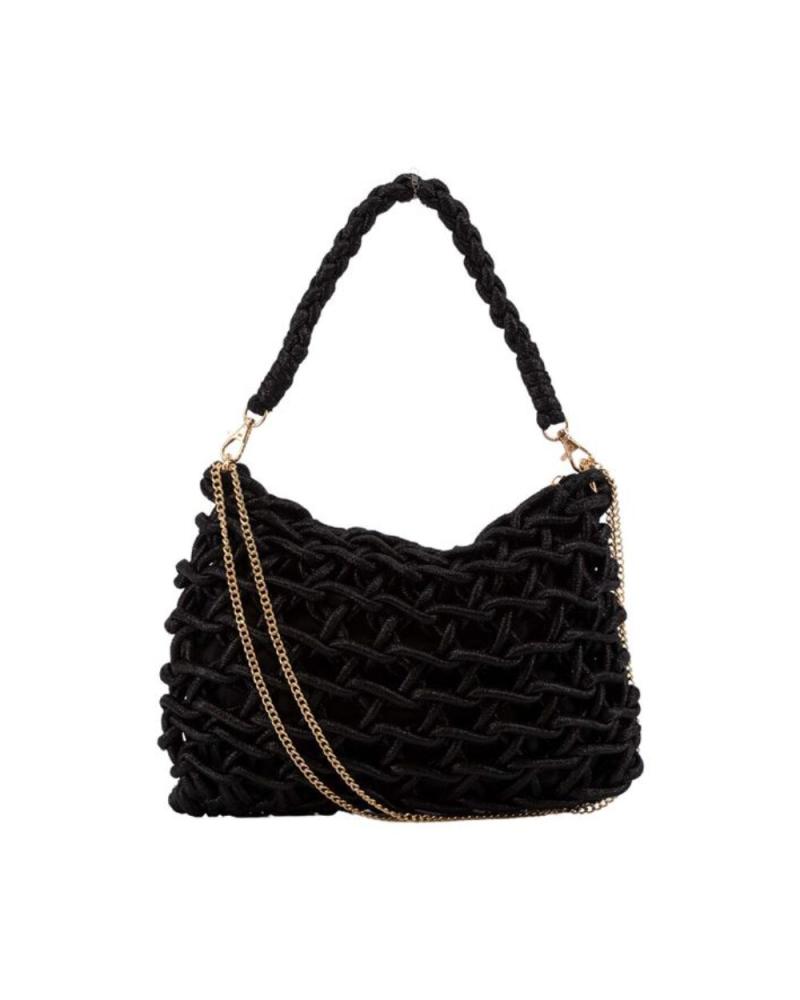 SAC BANDOULIÈRE SIMOSASTRE NOIR À TEXTURE MATELASSÉE NEGRO