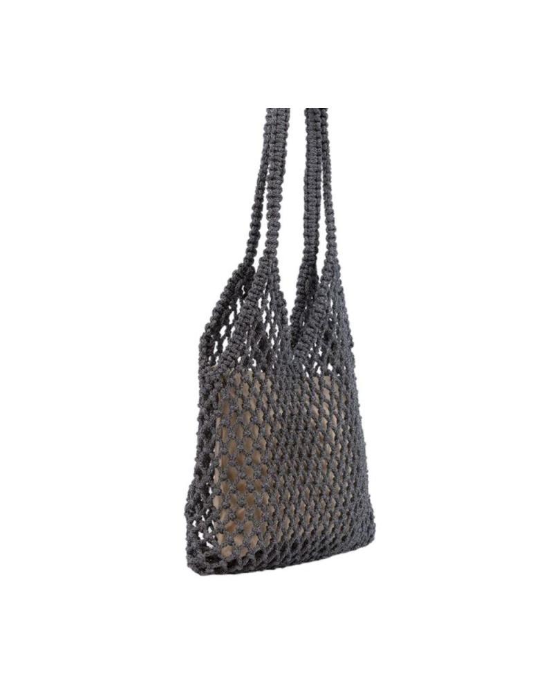 SIMOSASTRE WOVEN SHOPPING BAG STEEL COLOR ACERO