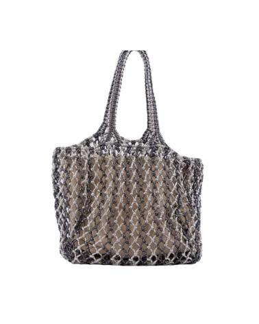 SIMOSASTRE WOVEN HANDBAG SILVER COLOR PLATA
