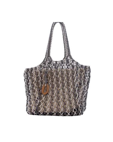 SIMOSASTRE WOVEN HANDBAG SILVER COLOR PLATA