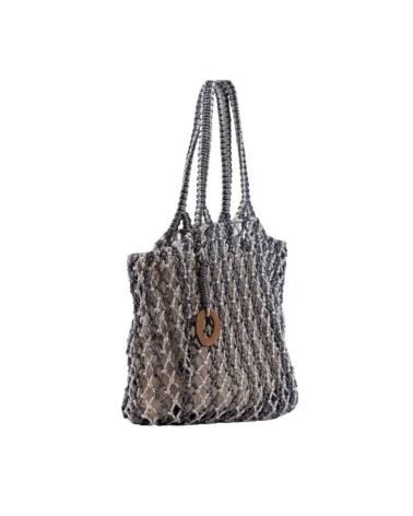 SIMOSASTRE WOVEN HANDBAG SILVER COLOR PLATA