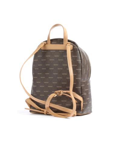 MOCHILA VALENTINO MONOGRAM EM COURO CASTANHO CUERO