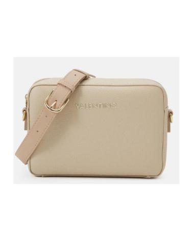 VALENTINO BEIGE CROSSBODY BAG WITH WIDE LOGO STRAP AND COMPACT DESIGN BEIG