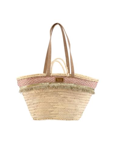 SIMOSASTRE PINK RAFFIA BASKET BAG ROSA