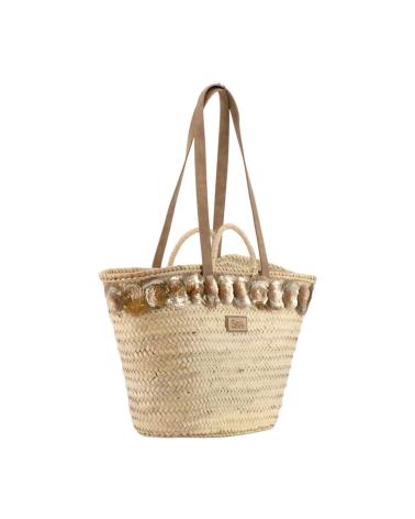 SIMOSASTRE NATURAL RAFFIA HANDBAG WITH GOLD DETAIL ORO