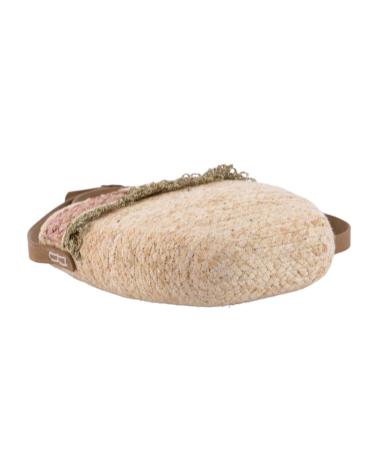 BOLSO BANDOLERA SIMOSASTRE DE RAFIA CON DETALLE ROSA ROSA