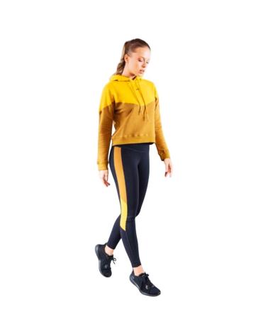 DITCHIL LEGGINGS ESPORTIVAS INTENT LG00815-642 PRETAS COM FAIXA AMARELA NEGRO