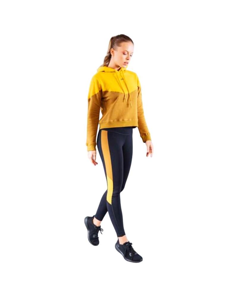 DITCHIL LEGGINGS ESPORTIVAS INTENT LG00815-642 PRETAS COM FAIXA AMARELA NEGRO